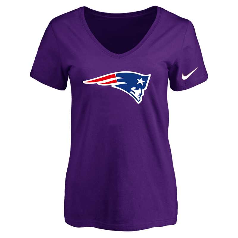 Women's New England Patriots Purple Logo V neck T-Shirt FengYun,We sell and wholesale Women's New England Patriots Purple Logo V neck T-Shirt FengYun on line form chian!