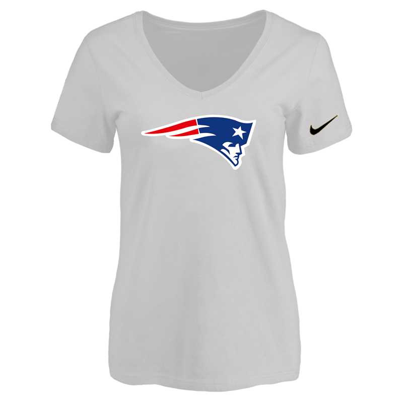 Women's New England Patriots White Logo V neck T-Shirt FengYun,We sell and wholesale Women's New England Patriots White Logo V neck T-Shirt FengYun on line form chian!