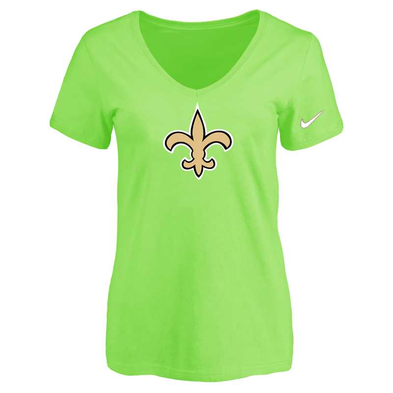 Women's New Orleans Saints L.Green Logo V neck T-Shirt FengYun,We sell and wholesale Women's New Orleans Saints L.Green Logo V neck T-Shirt FengYun on line form chian!