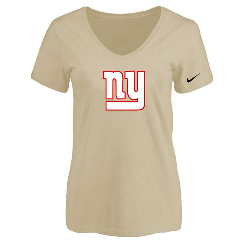 Women's New York Giants Beige Logo V neck T-Shirt FengYun,We sell and wholesale Women's New York Giants Beige Logo V neck T-Shirt FengYun on line form chian!