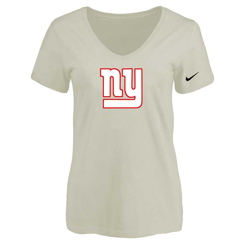 Women's New York Giants Cream Logo V neck T-Shirt FengYun,We sell and wholesale Women's New York Giants Cream Logo V neck T-Shirt FengYun on line form chian!