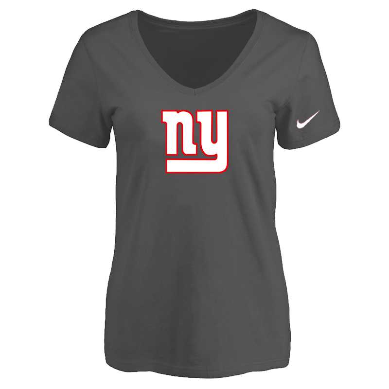 Women's New York Giants D.Gray Logo V neck T-Shirt FengYun,We sell and wholesale Women's New York Giants D.Gray Logo V neck T-Shirt FengYun on line form chian!