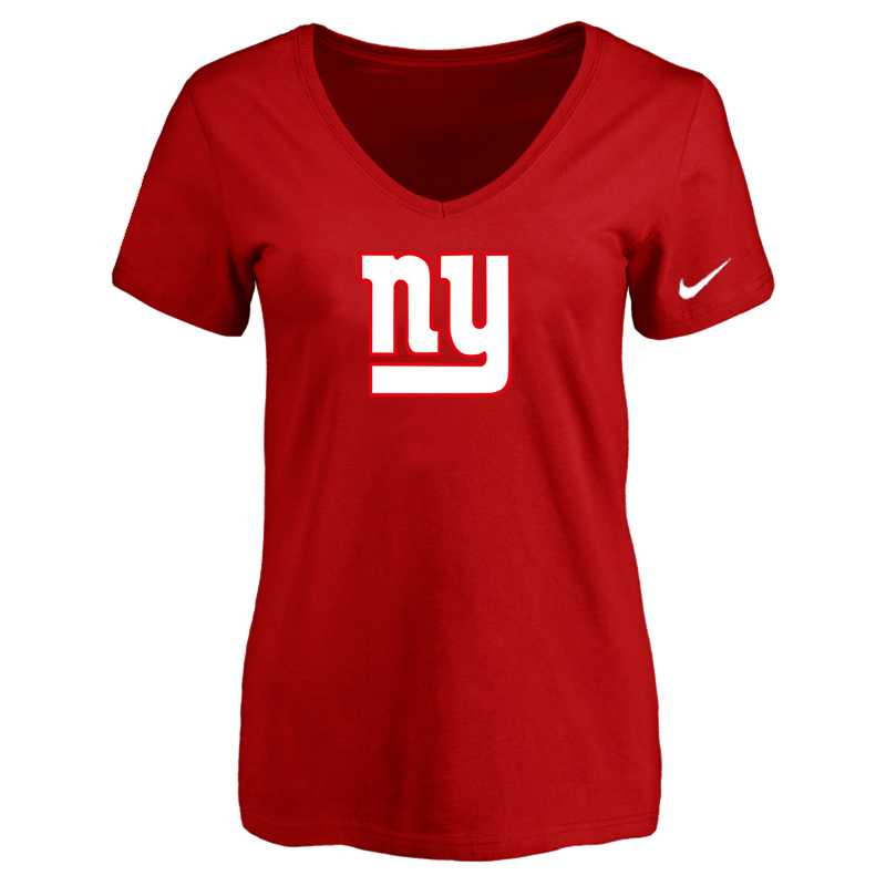 Women's New York Giants Red Logo V neck T-Shirt FengYun,We sell and wholesale Women's New York Giants Red Logo V neck T-Shirt FengYun on line form chian!