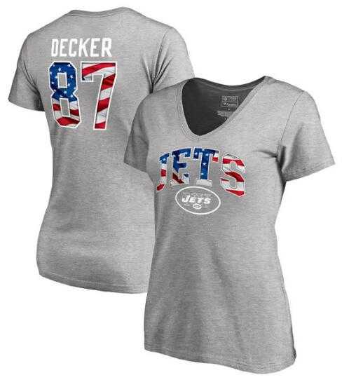 Women's New York Jets #87 Eric Decker NFL Pro Line by Fanatics Branded Banner Wave Name & Number T Shirt Heathered Gray FengYun,We sell and wholesale Women's New York Jets #87 Eric Decker NFL Pro Line by Fanatics Branded Banner Wave Name & Number T Shirt Heathered Gray FengYun on line form chian!