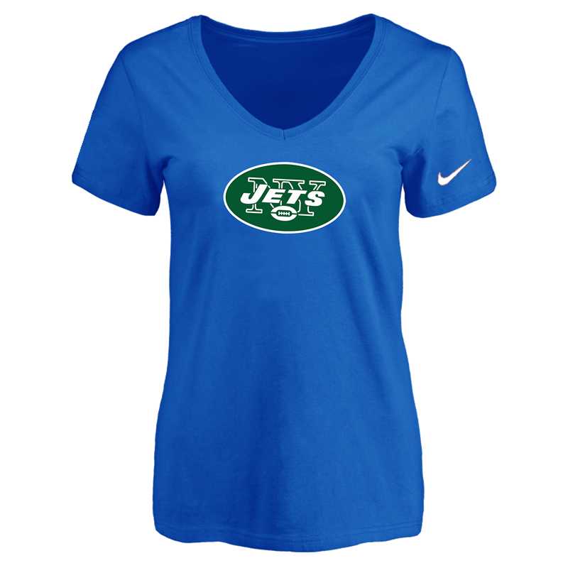 Women's New York Jets Blue Logo V neck T-Shirt FengYun,We sell and wholesale Women's New York Jets Blue Logo V neck T-Shirt FengYun on line form chian!
