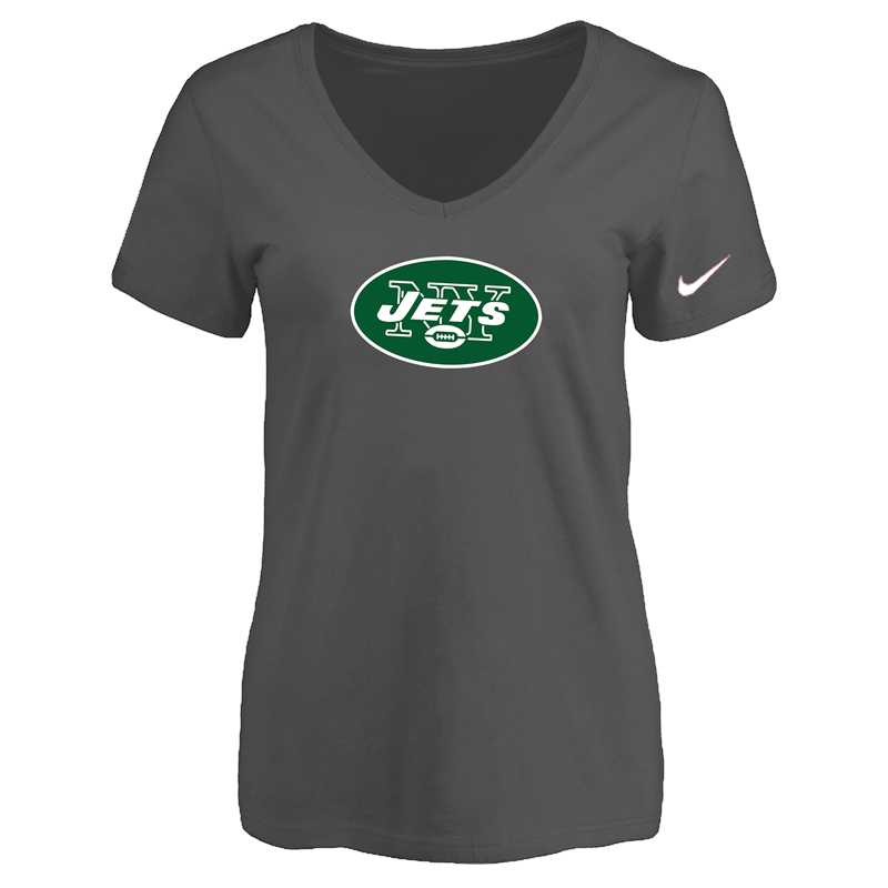 Women's New York Jets D.Gray Logo V neck T-Shirt FengYun,We sell and wholesale Women's New York Jets D.Gray Logo V neck T-Shirt FengYun on line form chian!
