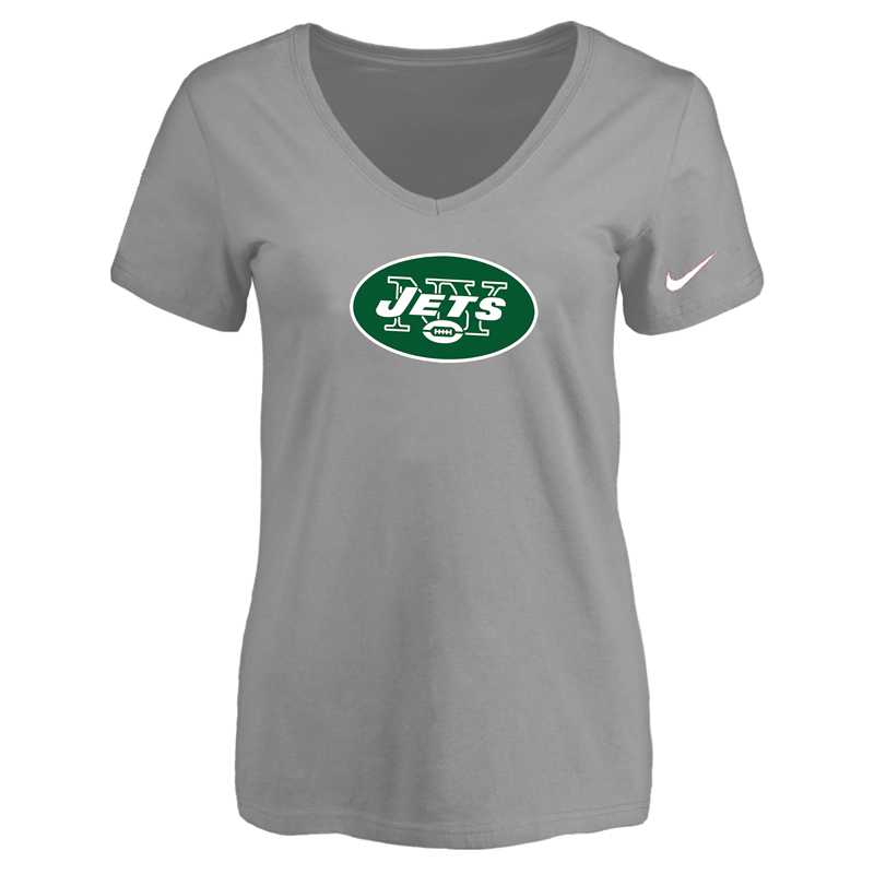 Women's New York Jets L.Gray Logo V neck T-Shirt FengYun,We sell and wholesale Women's New York Jets L.Gray Logo V neck T-Shirt FengYun on line form chian!