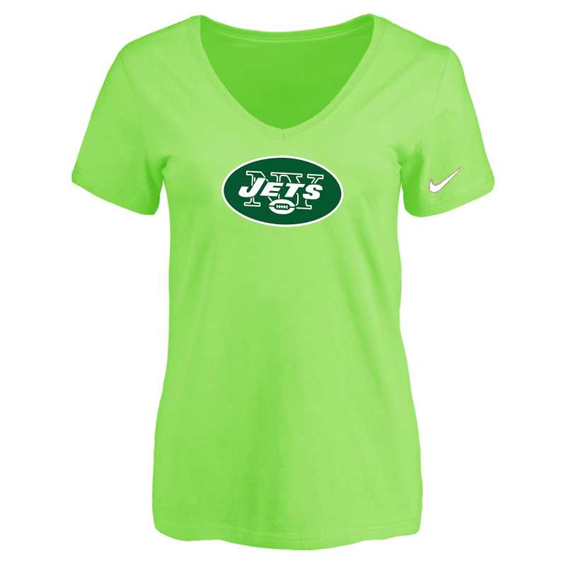 Women's New York Jets L.Green Logo V neck T-Shirt FengYun,We sell and wholesale Women's New York Jets L.Green Logo V neck T-Shirt FengYun on line form chian!
