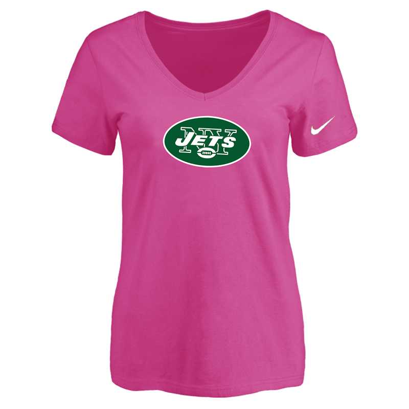 Women's New York Jets Peach Logo V neck T-Shirt FengYun,We sell and wholesale Women's New York Jets Peach Logo V neck T-Shirt FengYun on line form chian!