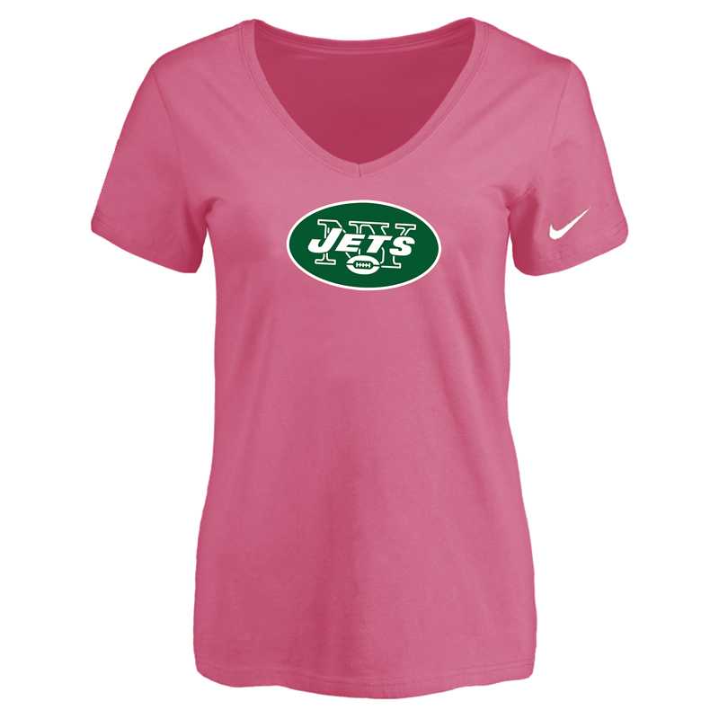 Women's New York Jets Pink Logo V neck T-Shirt FengYun,We sell and wholesale Women's New York Jets Pink Logo V neck T-Shirt FengYun on line form chian!