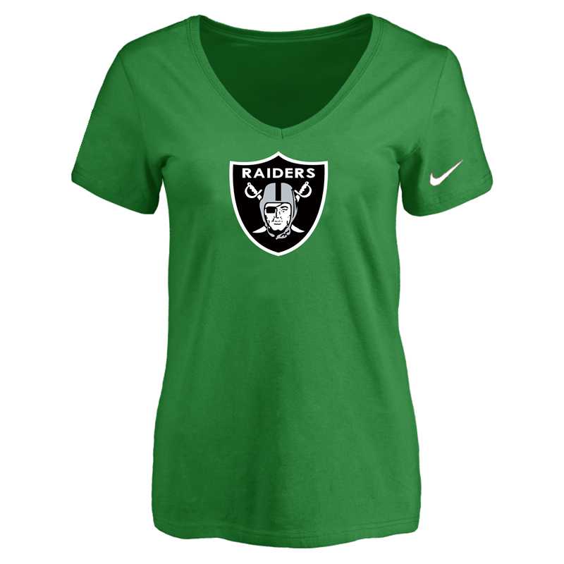 Women's Oakland Raiders D.Green Logo V neck T-Shirt FengYun,We sell and wholesale Women's Oakland Raiders D.Green Logo V neck T-Shirt FengYun on line form chian!