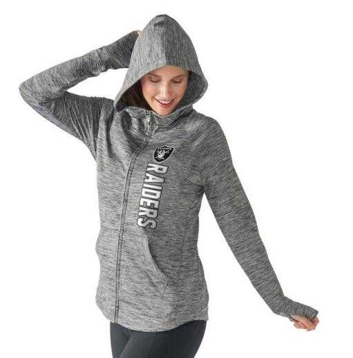 Women's Oakland Raiders G III 4Her by Carl Banks Recovery Full Zip Hoodie Heathered Gray FengYun,We sell and wholesale Women's Oakland Raiders G III 4Her by Carl Banks Recovery Full Zip Hoodie Heathered Gray FengYun on line form chian!