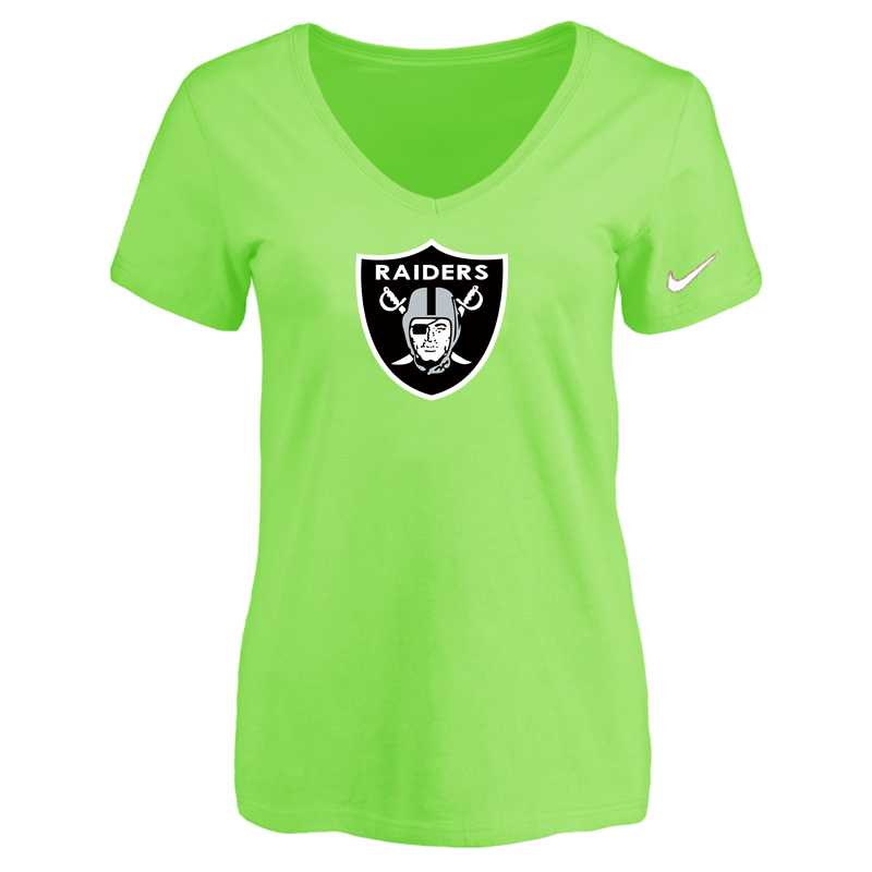 Women's Oakland Raiders L.Green Logo V neck T-Shirt FengYun,We sell and wholesale Women's Oakland Raiders L.Green Logo V neck T-Shirt FengYun on line form chian!
