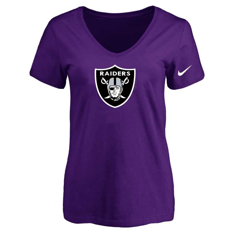 Women's Oakland Raiders Purple Logo V neck T-Shirt FengYun,We sell and wholesale Women's Oakland Raiders Purple Logo V neck T-Shirt FengYun on line form chian!