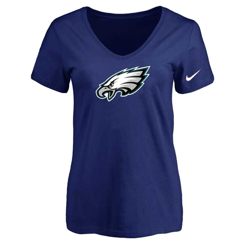 Women's Philadelphia Eagles D.Blue Logo V neck T-Shirt FengYun,We sell and wholesale Women's Philadelphia Eagles D.Blue Logo V neck T-Shirt FengYun on line form chian!