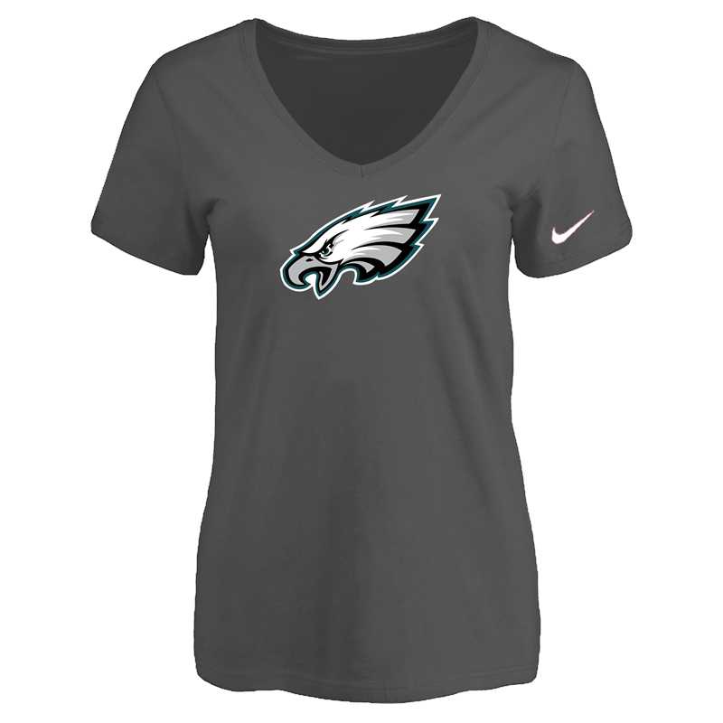 Women's Philadelphia Eagles D.Gray Logo V neck T-Shirt FengYun,We sell and wholesale Women's Philadelphia Eagles D.Gray Logo V neck T-Shirt FengYun on line form chian!
