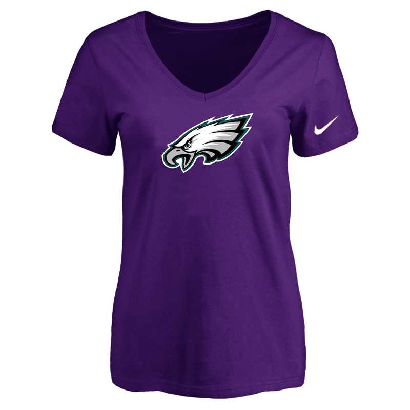 Women's Philadelphia Eagles Purple Logo V neck T-Shirt FengYun,We sell and wholesale Women's Philadelphia Eagles Purple Logo V neck T-Shirt FengYun on line form chian!
