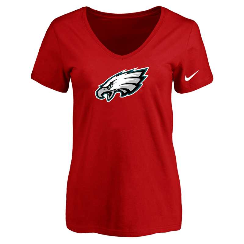 Women's Philadelphia Eagles Red Logo V neck T-Shirt FengYun,We sell and wholesale Women's Philadelphia Eagles Red Logo V neck T-Shirt FengYun on line form chian!