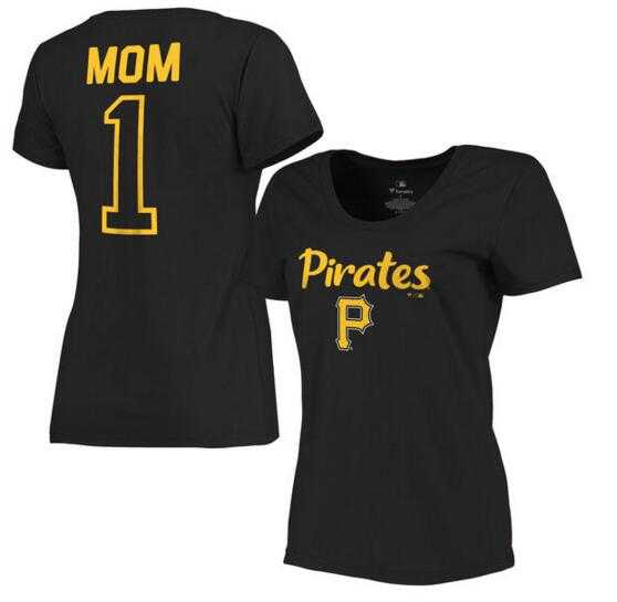 Women's Pittsburgh Pirates 2017 Mother's Day #1 Mom Plus Size T-Shirt - Black FengYun,We sell and wholesale Women's Pittsburgh Pirates 2017 Mother's Day #1 Mom Plus Size T-Shirt - Black FengYun on line form chian!