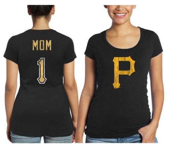 Women's Pittsburgh Pirates Majestic Threads Mother's Day #1 Mom T-Shirt - Black FengYun,We sell and wholesale Women's Pittsburgh Pirates Majestic Threads Mother's Day #1 Mom T-Shirt - Black FengYun on line form chian!