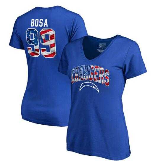 Women's San Diego Chargers Chargers #99 Joey Bosa NFL Pro Line by Fanatics Branded Banner Wave Name & Number T Shirt Royal FengYun,We sell and wholesale Women's San Diego Chargers Chargers #99 Joey Bosa NFL Pro Line by Fanatics Branded Banner Wave Name & Number T Shirt Royal FengYun on line form chian!