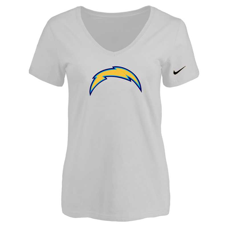 Women's San Diego Chargers White Logo V neck T-Shirt FengYun,We sell and wholesale Women's San Diego Chargers White Logo V neck T-Shirt FengYun on line form chian!