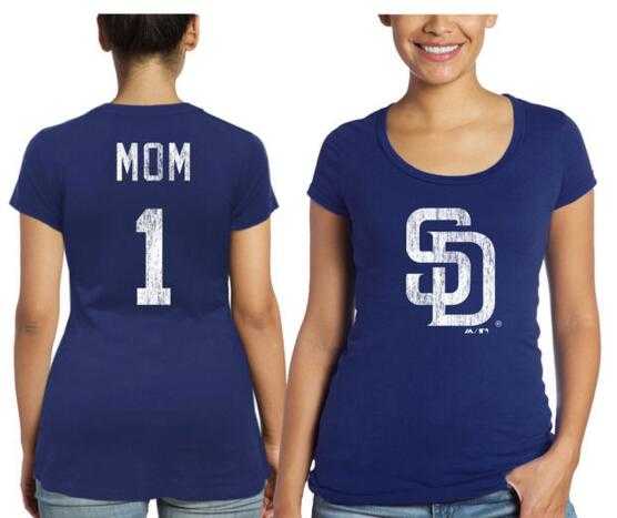 Women's San Diego Padres Majestic Threads Mother's Day #1 Mom T-Shirt - Navy Blue FengYun,We sell and wholesale Women's San Diego Padres Majestic Threads Mother's Day #1 Mom T-Shirt - Navy Blue FengYun on line form chian!
