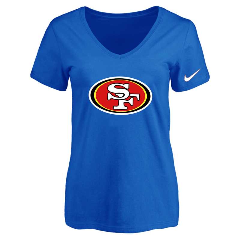 Women's San Francisco 49ers Blue Logo V neck T-Shirt FengYun,We sell and wholesale Women's San Francisco 49ers Blue Logo V neck T-Shirt FengYun on line form chian!