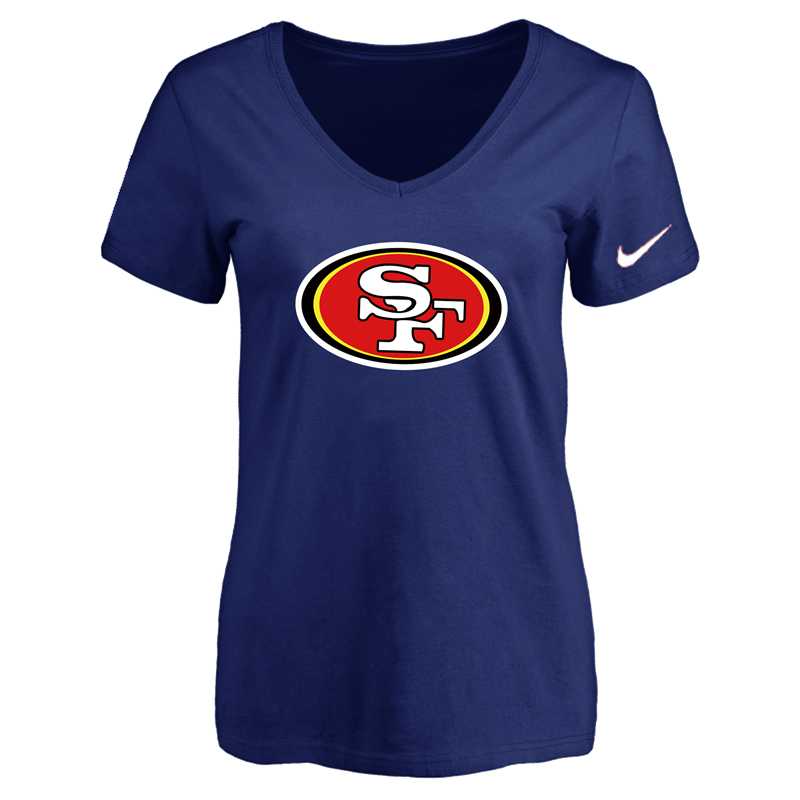 Women's San Francisco 49ers D.Blue Logo V neck T-Shirt FengYun,We sell and wholesale Women's San Francisco 49ers D.Blue Logo V neck T-Shirt FengYun on line form chian!