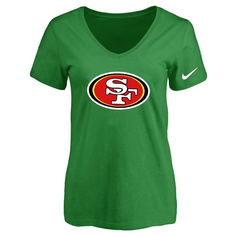 Women's San Francisco 49ers D.Green Logo V neck T-Shirt FengYun,We sell and wholesale Women's San Francisco 49ers D.Green Logo V neck T-Shirt FengYun on line form chian!
