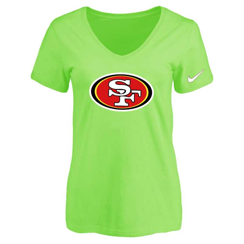 Women's San Francisco 49ers L.Green Logo V neck T-Shirt FengYun,We sell and wholesale Women's San Francisco 49ers L.Green Logo V neck T-Shirt FengYun on line form chian!