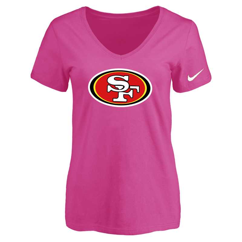 Women's San Francisco 49ers Peach Logo V neck T-Shirt FengYun,We sell and wholesale Women's San Francisco 49ers Peach Logo V neck T-Shirt FengYun on line form chian!