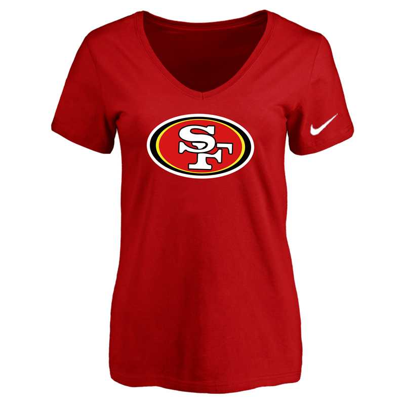 Women's San Francisco 49ers Red Logo V neck T-Shirt FengYun,We sell and wholesale Women's San Francisco 49ers Red Logo V neck T-Shirt FengYun on line form chian!