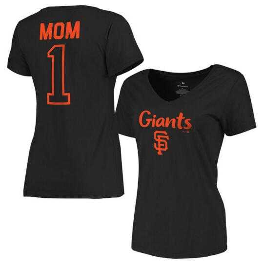 Women's San Francisco Giants 2017 Mother's Day #1 Mom V-Neck T-Shirt - Black FengYun,We sell and wholesale Women's San Francisco Giants 2017 Mother's Day #1 Mom V-Neck T-Shirt - Black FengYun on line form chian!