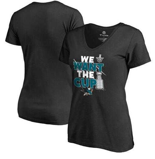 Women's San Jose Sharks Fanatics Branded 2017 NHL Stanley Cup Playoff Participant Blue Line Slim Fit V Neck T Shirt Black FengYun,We sell and wholesale Women's San Jose Sharks Fanatics Branded 2017 NHL Stanley Cup Playoff Participant Blue Line Slim Fit V Neck T Shirt Black FengYun on line form chian!