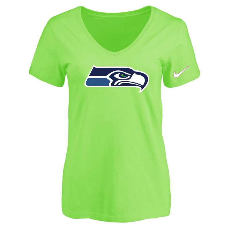 Women's Seattle Seahawks L.Green Logo V neck T-Shirt FengYun,We sell and wholesale Women's Seattle Seahawks L.Green Logo V neck T-Shirt FengYun on line form chian!