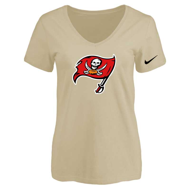 Women's Tampa Bay Buccaneers Beige Logo V neck T-Shirt FengYun,We sell and wholesale Women's Tampa Bay Buccaneers Beige Logo V neck T-Shirt FengYun on line form chian!
