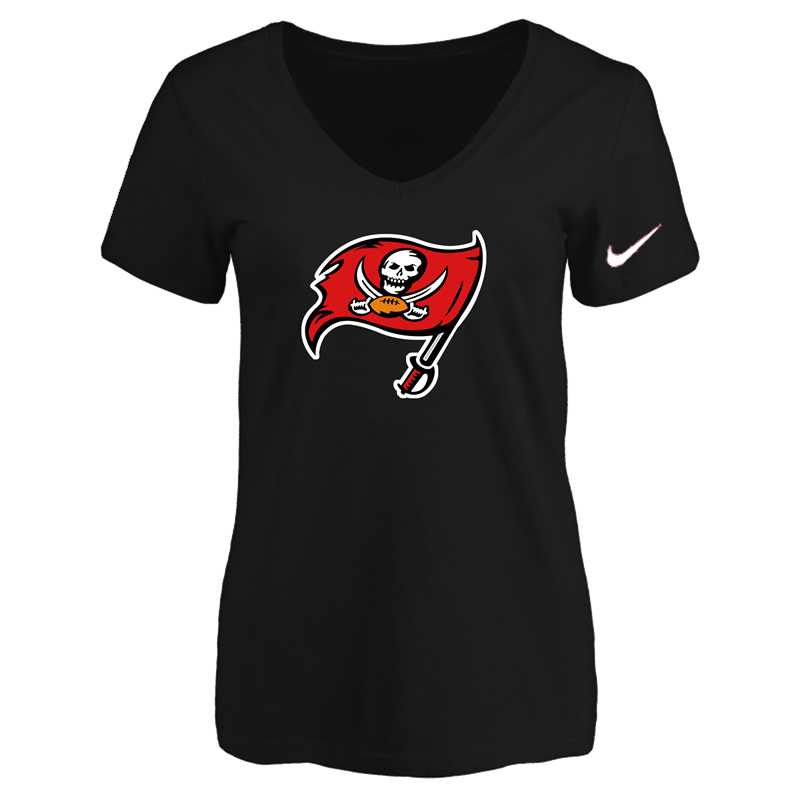 Women's Tampa Bay Buccaneers Black Logo V neck T-Shirt FengYun,We sell and wholesale Women's Tampa Bay Buccaneers Black Logo V neck T-Shirt FengYun on line form chian!