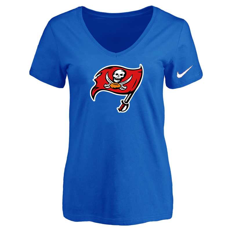 Women's Tampa Bay Buccaneers Blue Logo V neck T-Shirt FengYun,We sell and wholesale Women's Tampa Bay Buccaneers Blue Logo V neck T-Shirt FengYun on line form chian!