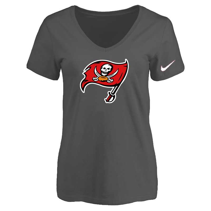 Women's Tampa Bay Buccaneers D.Gray Logo V neck T-Shirt FengYun,We sell and wholesale Women's Tampa Bay Buccaneers D.Gray Logo V neck T-Shirt FengYun on line form chian!
