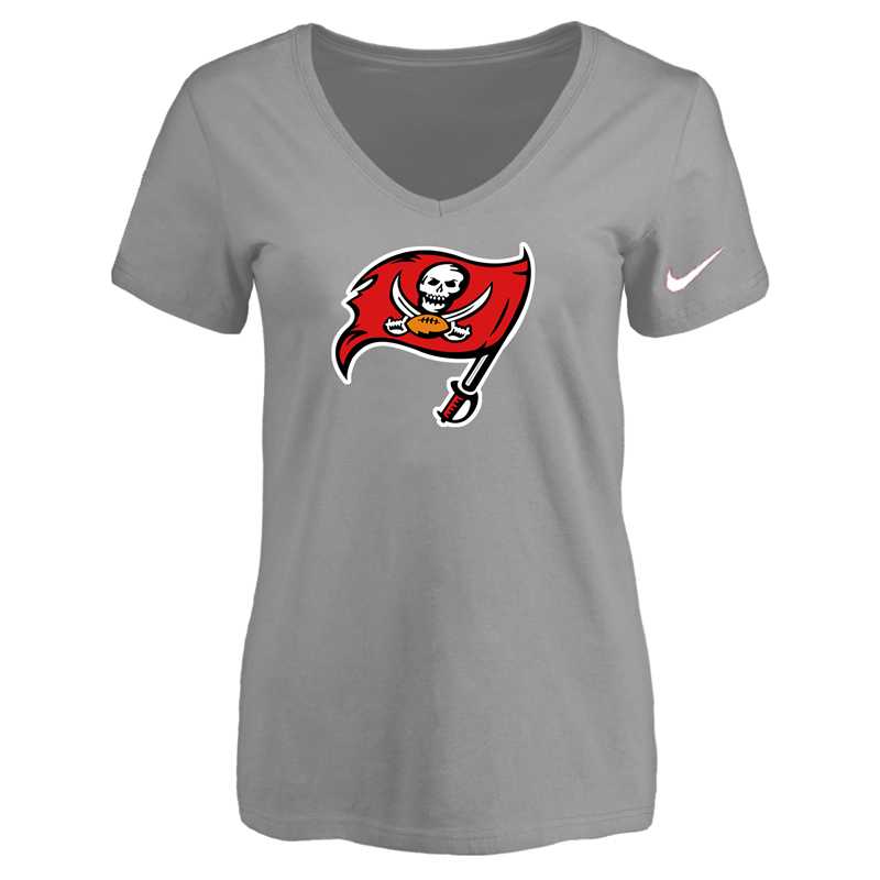 Women's Tampa Bay Buccaneers L.Gray Logo V neck T-Shirt FengYun,We sell and wholesale Women's Tampa Bay Buccaneers L.Gray Logo V neck T-Shirt FengYun on line form chian!