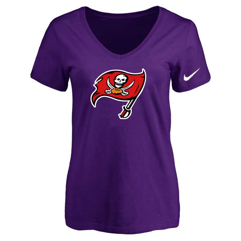 Women's Tampa Bay Buccaneers Purple Logo V neck T-Shirt FengYun,We sell and wholesale Women's Tampa Bay Buccaneers Purple Logo V neck T-Shirt FengYun on line form chian!