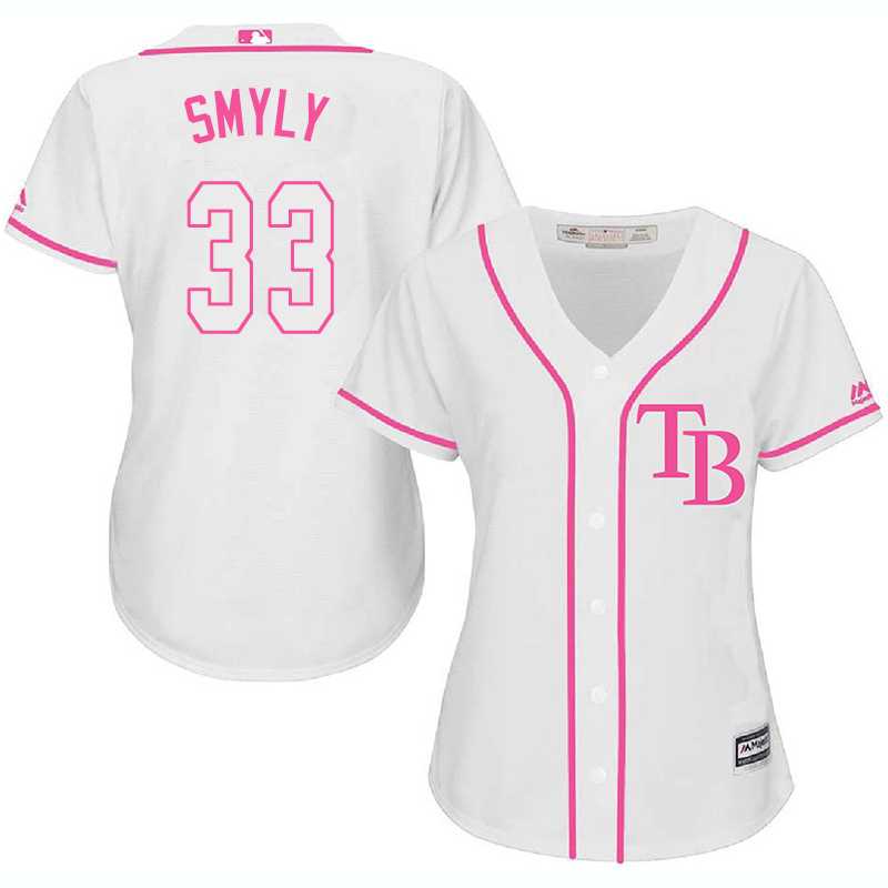 Women's Tampa Bay Rays #33 Drew Smyly White Pink New Cool Base Jersey,We sell and wholesale Women's Tampa Bay Rays #33 Drew Smyly White Pink New Cool Base Jersey on line form chian!