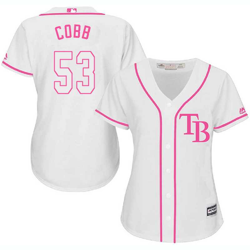 Women's Tampa Bay Rays #53 Alex Cobb White Pink New Cool Base Jersey,We sell and wholesale Women's Tampa Bay Rays #53 Alex Cobb White Pink New Cool Base Jersey on line form chian!