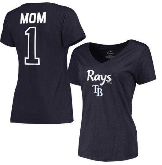 Women's Tampa Bay Rays 2017 Mother's Day #1 Mom V-Neck T-Shirt - Navy FengYun,We sell and wholesale Women's Tampa Bay Rays 2017 Mother's Day #1 Mom V-Neck T-Shirt - Navy FengYun on line form chian!