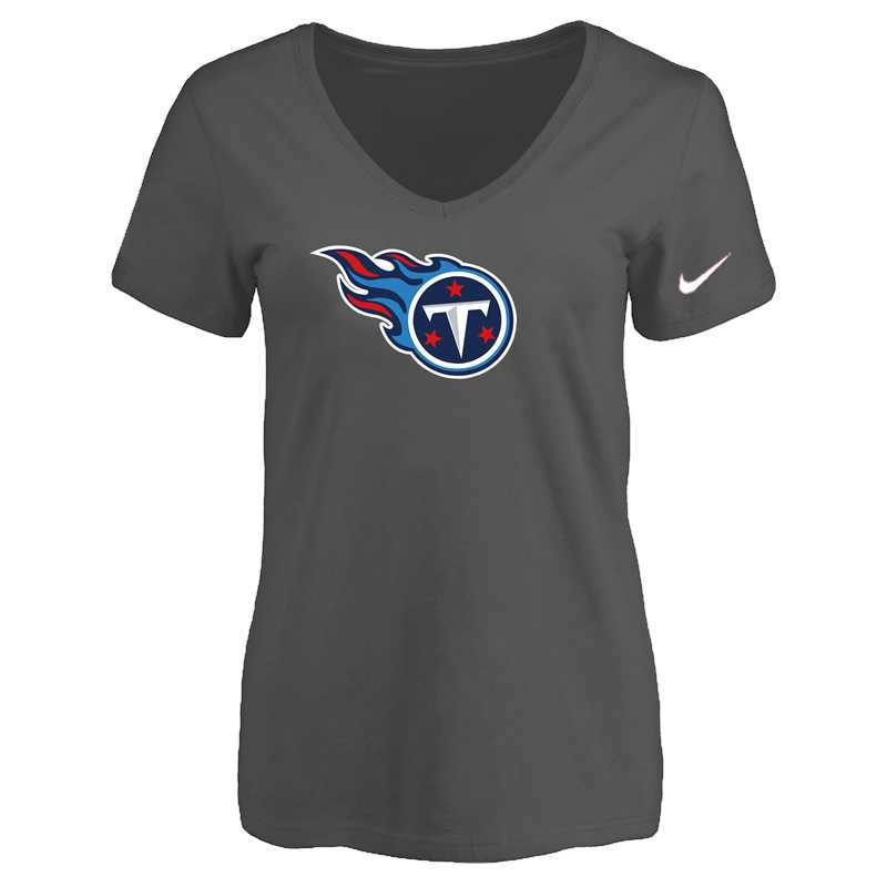 Women's Tennessee Titans D.Gray Logo V neck T-Shirt FengYun,We sell and wholesale Women's Tennessee Titans D.Gray Logo V neck T-Shirt FengYun on line form chian!