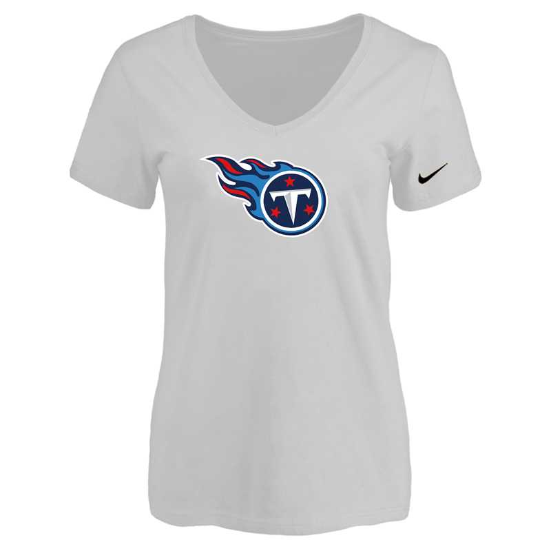 Women's Tennessee Titans White Logo V neck T-Shirt FengYun,We sell and wholesale Women's Tennessee Titans White Logo V neck T-Shirt FengYun on line form chian!