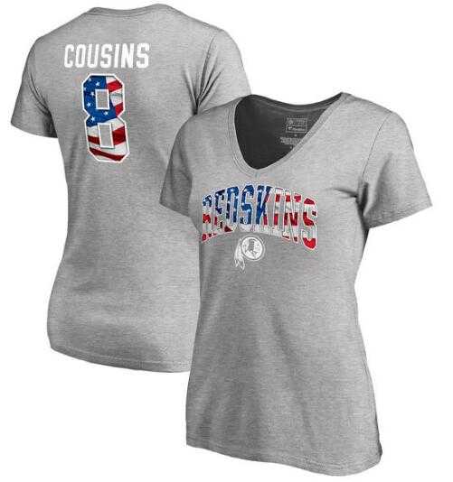Women's Washington Redskins #8 Kirk Cousins NFL Pro Line by Fanatics Branded Banner Wave Name & Number T Shirt Heathered Gray FengYun,We sell and wholesale Women's Washington Redskins #8 Kirk Cousins NFL Pro Line by Fanatics Branded Banner Wave Name & Number T Shirt Heathered Gray FengYun on line form chian!