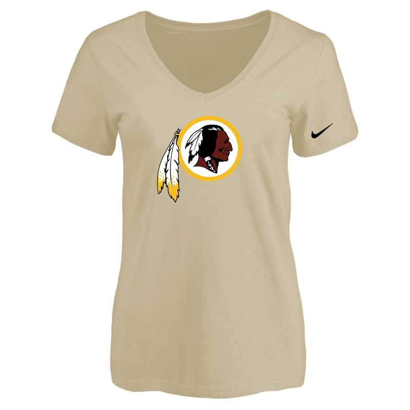 Women's Washington Redskins Beige Logo V neck T-Shirt FengYun,We sell and wholesale Women's Washington Redskins Beige Logo V neck T-Shirt FengYun on line form chian!