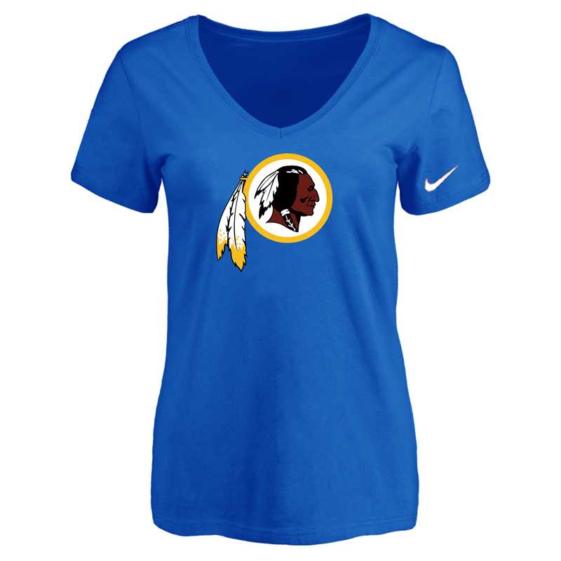 Women's Washington Redskins Blue Logo V neck T-Shirt FengYun,We sell and wholesale Women's Washington Redskins Blue Logo V neck T-Shirt FengYun on line form chian!